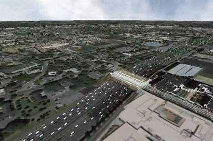 Google Earth animated with real-time human and vehicular traffic