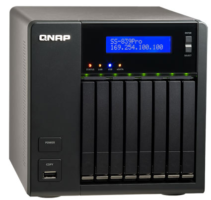 QNAP Intros the First 2.5-inch SATA, 8-bay, Intel Atom-based SS-839 Pro Turbo NAS