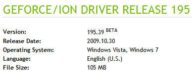 NVIDIA Releases ForceWare 195.39 Video Card Drivers