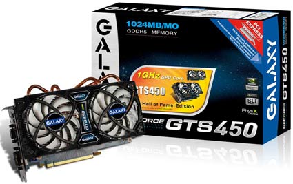 Galaxy GeForce GTS 450 Hall of Fame graphics card