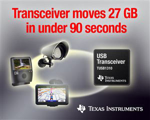 Texas Instruments Delivers 1st Discrete SuperSpeed USB 3.0 Transceiver