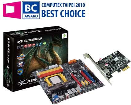 ECS A890GXM-AU Black Series Motherboard Wins Computex Award