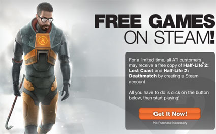 Free Half-Life 2 Games On Steam for ATI Video Card Users