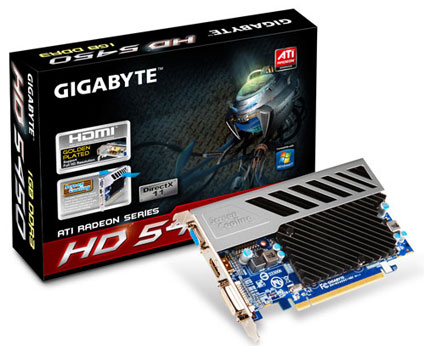 Gigabyte Launches Two Radeon HD 5450 Graphics Cards