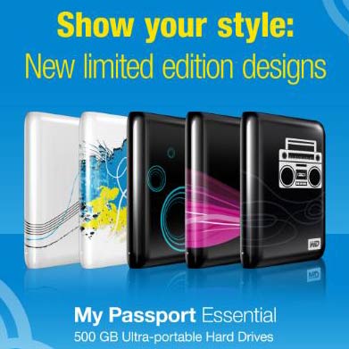 Western Digital 500 GB My Passport Essential limited edition hard drive