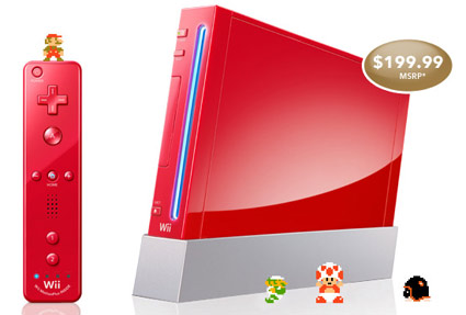 Mario-red Nintendo Wii Console