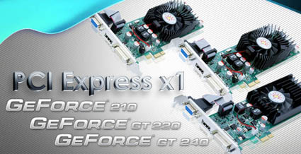 SPARKLE GeForce 210/GT220/GT240 PCI Express x1 Graphics  Cards