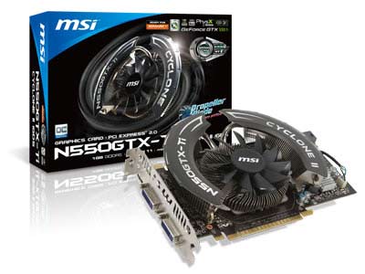 MSI Unveils GeForce N550GTX-Ti Cyclone II Graphics Card