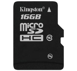 Kingston 16GB Class 10 microSDHC card