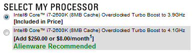 Alienware Offers 200MHz Intel Sandy Bridge CPU Overclock For $250!