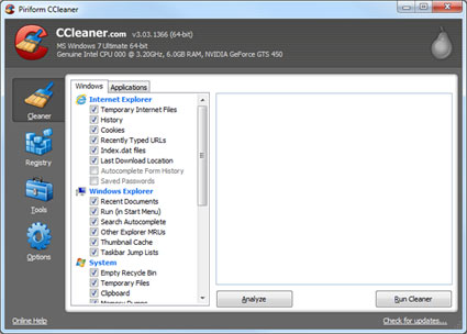 CCleaner v3.03.1366 Released For Download