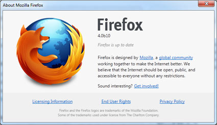 Firefox 4.0 beta 10