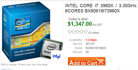 Intel Sandy Bridge-E Processors Listed For Sale Online