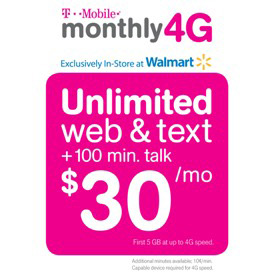 Walmart and T-Mobile Introduce No Contract 4G Phone Plan w/ Unlimited Data at $30