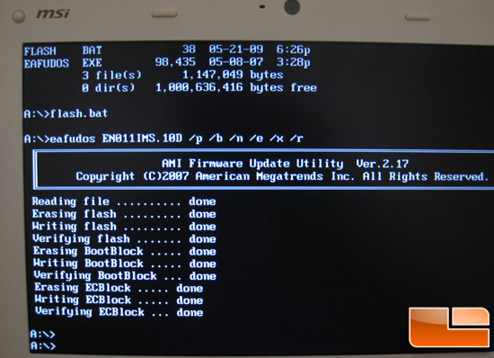 MSI Wind U100 Netbook Bios Flash Upgrade