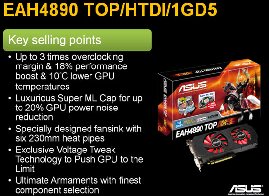 ASUS Radeon HD 4890 TOP Features