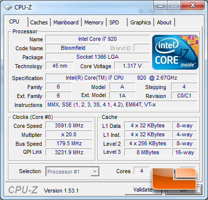 I7 920 CPUz overclock