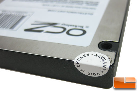 OCZ Vertex 2 100GB SSD Warranty Label