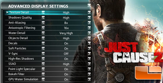 Just Cause 2 Game Settings