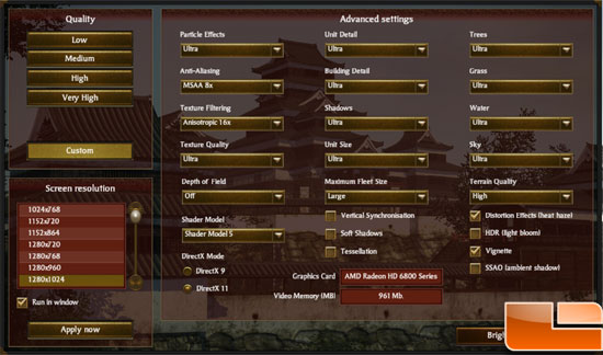 Gigabyte GeForce GTX 560 OC Video Card Total War: Shogun 2 In Game