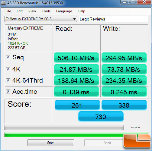 OWC Mercury EXTREME Pro 6G 240GB AS-SSD