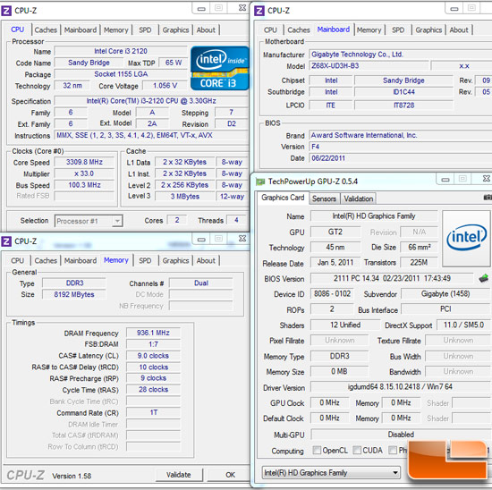 Intel P55 Test Settings