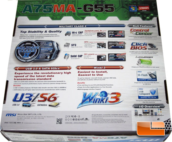 MSI A75MA-G55 AMD APU Motherboard Retail Packaging