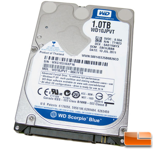 Western Digital Scorpio Blue 1TB Hard Drive