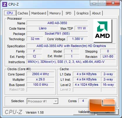 ASUS F1A75-V Pro CPUz 1.58