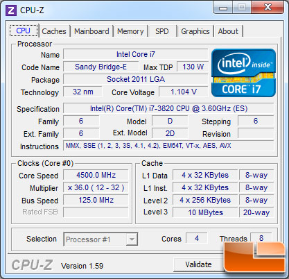 Intel Core i7-3820 Overclock