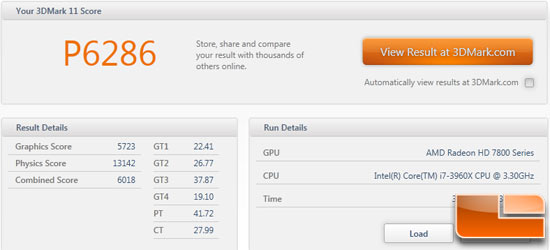 AMD Radeon HD 7850 3DMark11 Overclocked