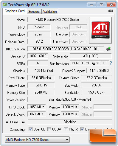 AMD OverDrive Radeon HD 7850 Overclock