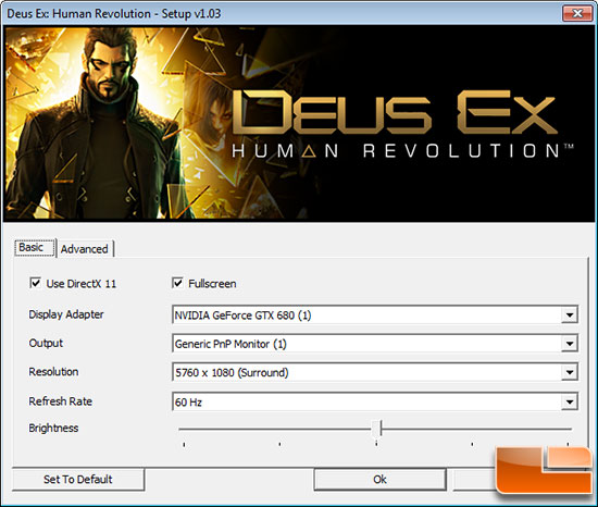 Deus Ex Human Revolution Game Settings