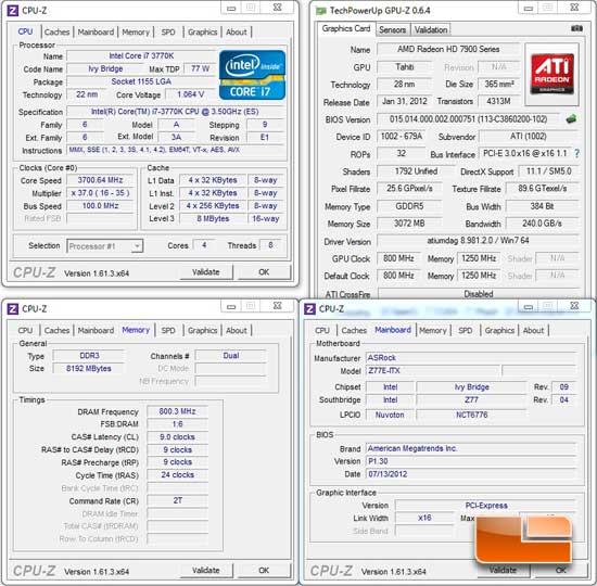 ASRock Z77E-ITX Intel Z77 System Settings