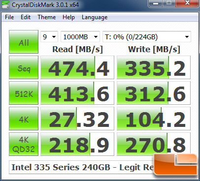 Intel 335 240GB CRYSTALDISKMARK P67
