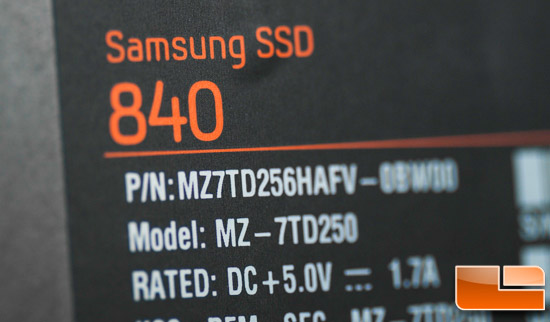 Samsung 840 250GB Label