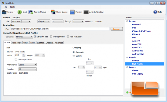 HandBrake 0.9.8