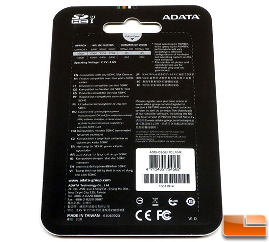 A-DATA Premier Pro 32GB Memory Card Packaging