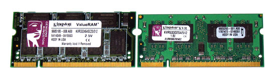 DDR1 Versus DDR2 Notebook Memory