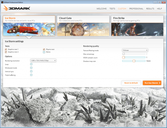 3DMark Custom Settings