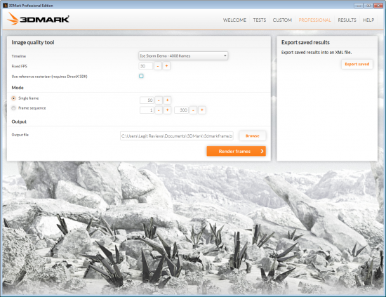 Futuremark 3DMark Professional Settings