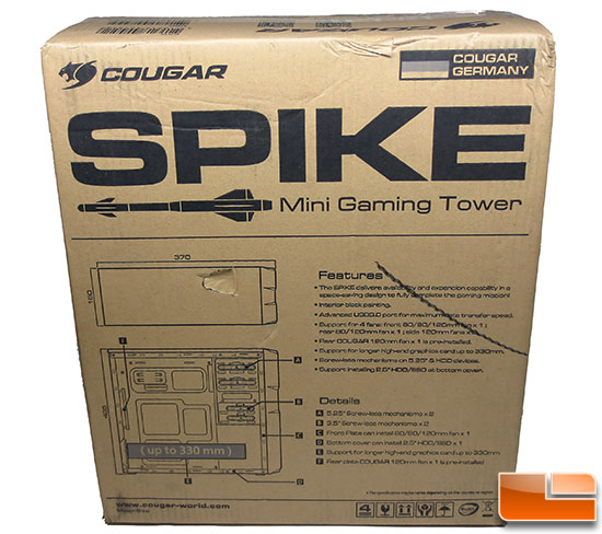 Cougar Spike PC Case Box Back
