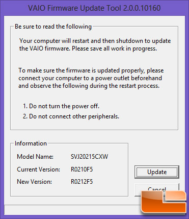 Sony Vaio Bios Update Windows 7