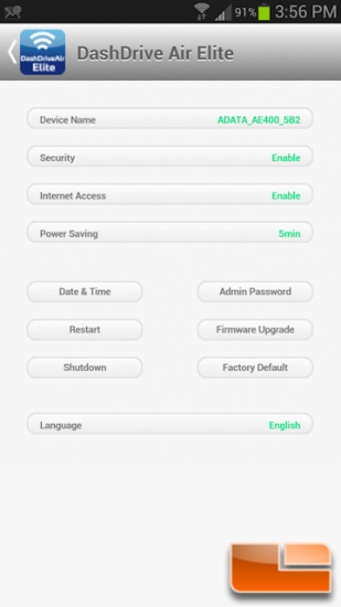 ADATA DashDrive Air Elite Settings