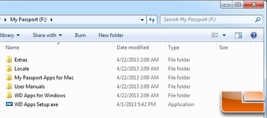 WD My Passport Drive Contents