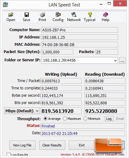 Intel I series Gigabit Ethernet Controller Performance