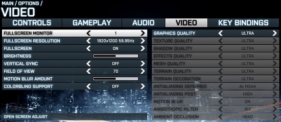 Battlefield 3 Settings