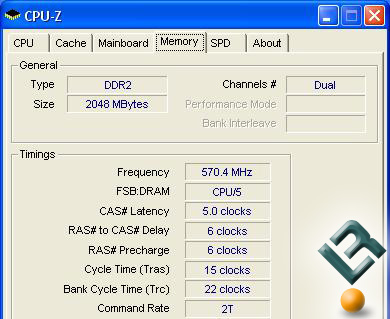 PC2-8888C4 Memory Overclocked to 1219MHz