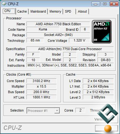 AMD Athlon X2 7750 Processor Overclocking