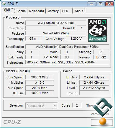 AMD Athlon X2 5050e Processor CPU-Z